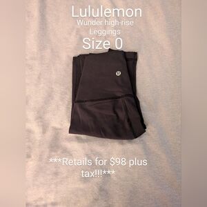 Lululemon leggings size 0 Black